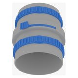 Муфта переходная ТИХОНЯ СПВ ПЭ МПРФ ИРИС -110/2х75 из АБС-пластика для СПВ ПЭ, с 2 ирисовыми клапанами для D75 и кольцами фиксации, с D110 на 2 выхода D75