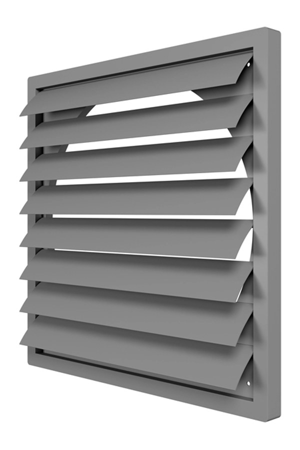 Выход стенной КФ фланец D400 жалюзи 456х456 ASA серый ERA