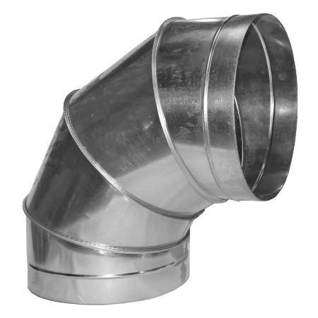 Отвод 90° Ø160 мм оцинкованный Ванвент для круглых воздуховодов